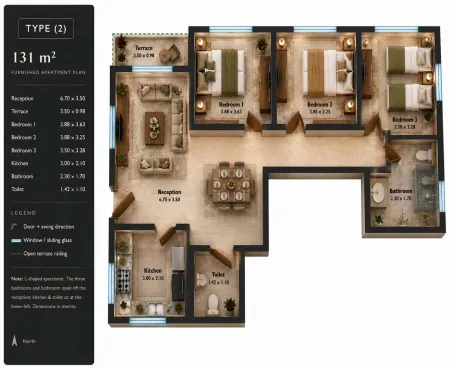 شقة سكنية 131 م - مشروع 38 ن
